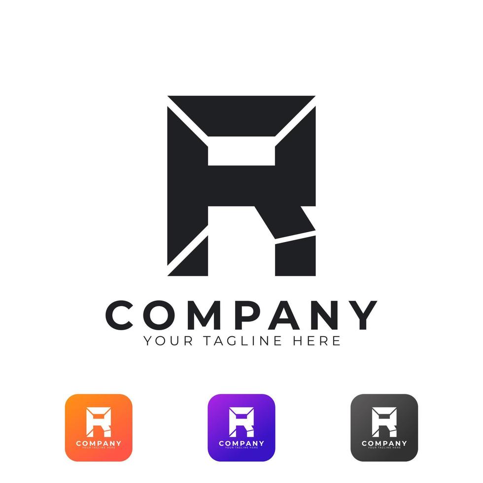 Creative Abstract Initial Letter R Logo Modern and Elegant. Black Geometric Shape Arrow Style. Usable for Business and Branding Logos. Flat Vector Logo Design Ideas Template Element. Eps10 Vector