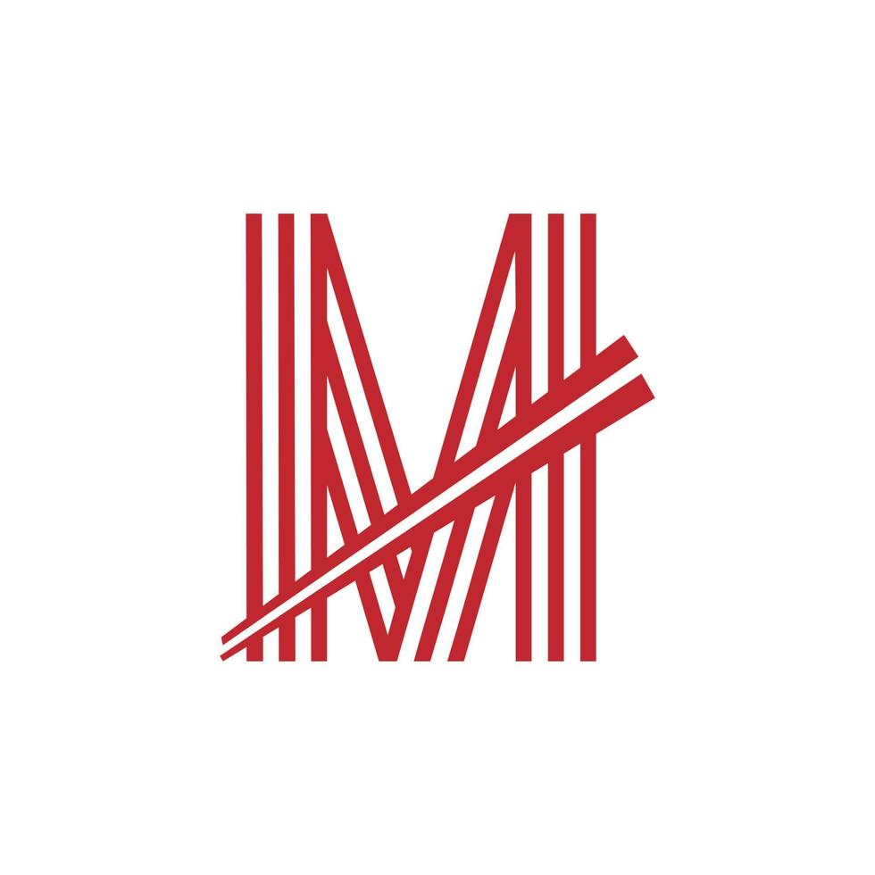 Letter M Japanese Noodles Vector Logo Symbol. Suitable for Japanese Restaurants Logo Inspiration.
