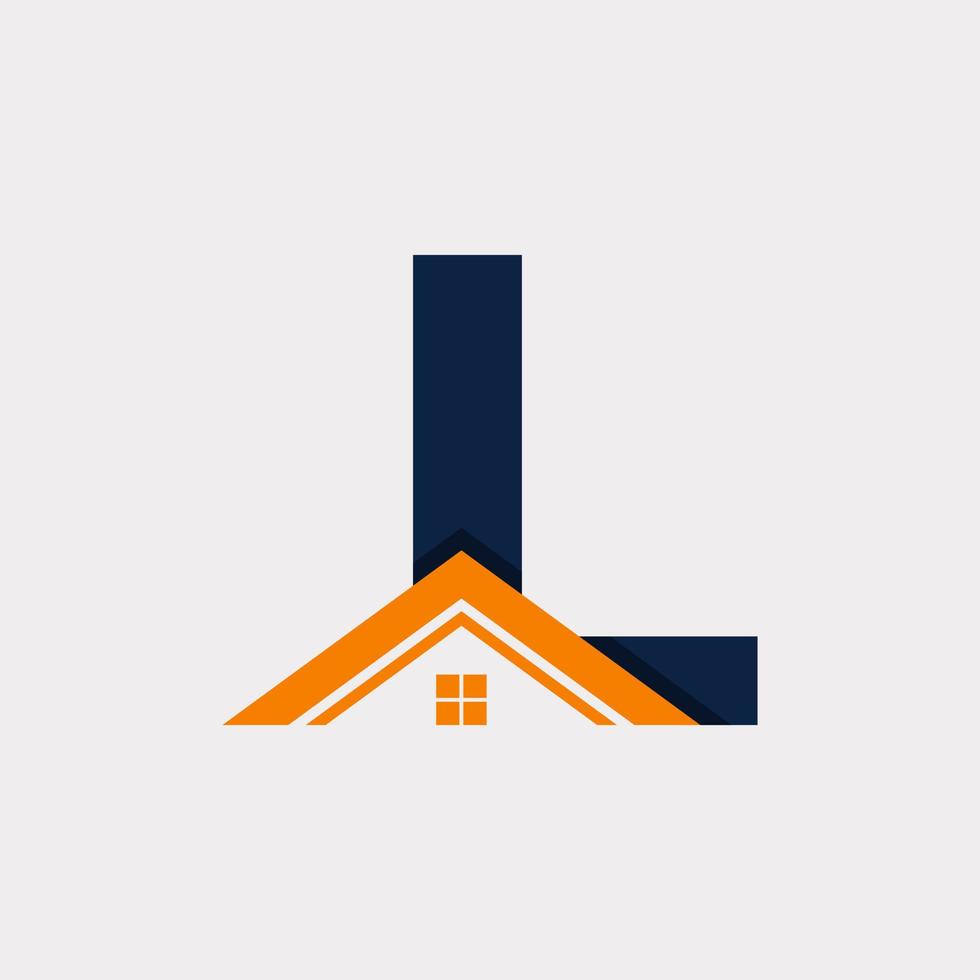 bienes raíces. letra inicial l elemento de plantilla de diseño del logotipo de la casa. eps10 vectoriales vector