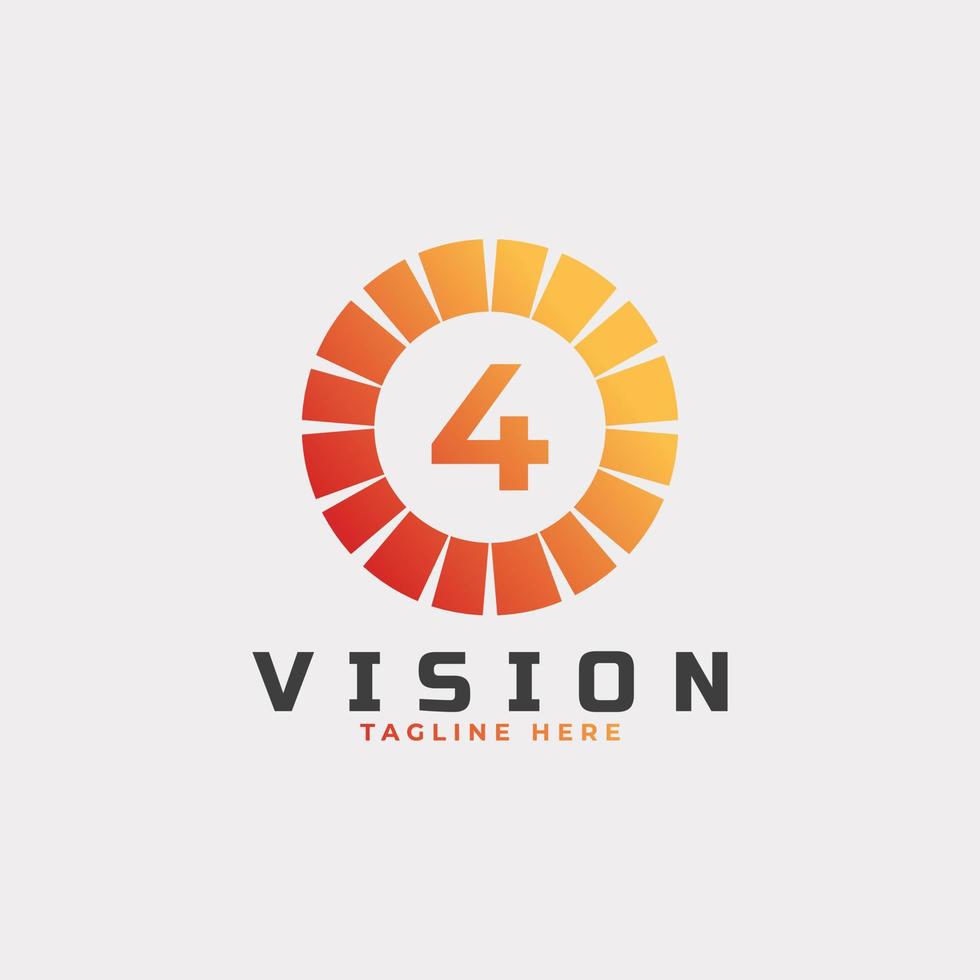 vision Number 4 Logo Design Template Element vector