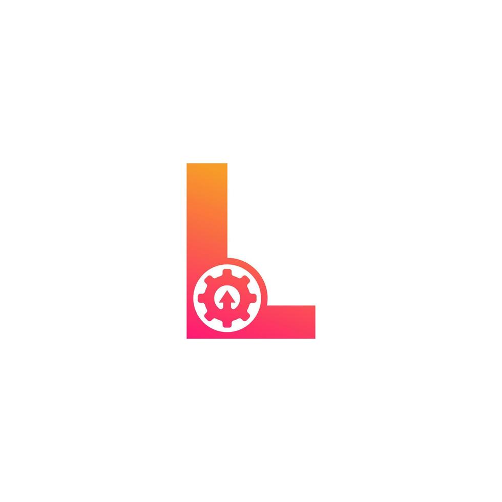 Initial Letter L with Gear Cog Wheel Automotive Logo Inspiration vector