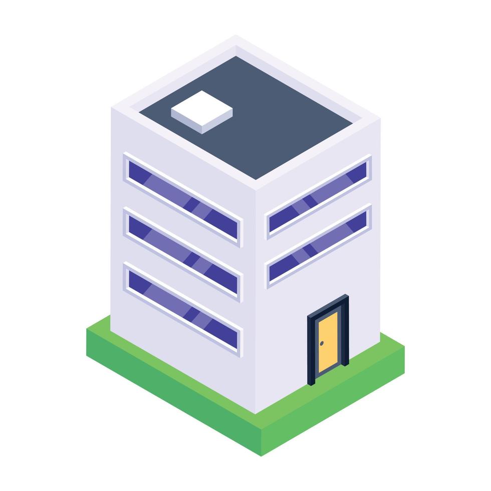 Trendy unique isometric icon of condo vector
