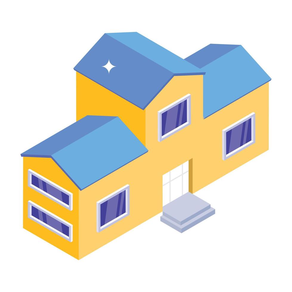 House in isometric editable icon vector