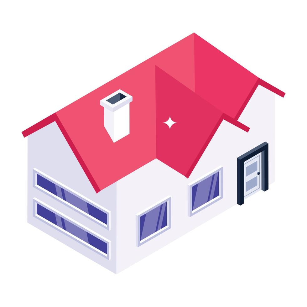 House in isometric editable icon vector