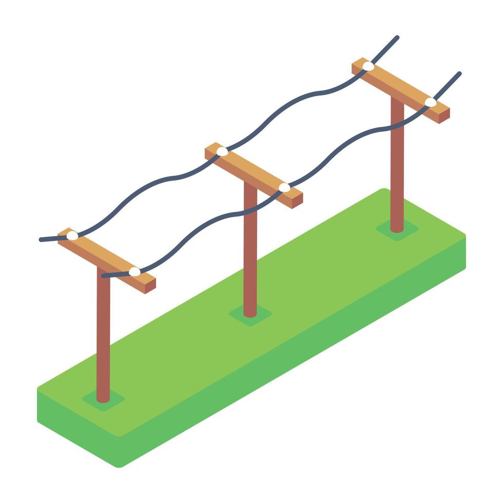 Power poles in isometric icon, trendy vector