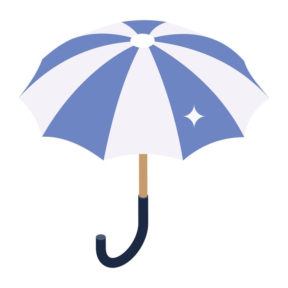 icono de paraguas en diseño isométrico vector