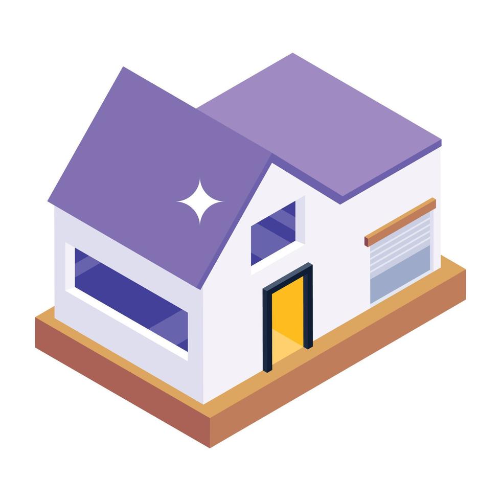 House in isometric editable icon vector