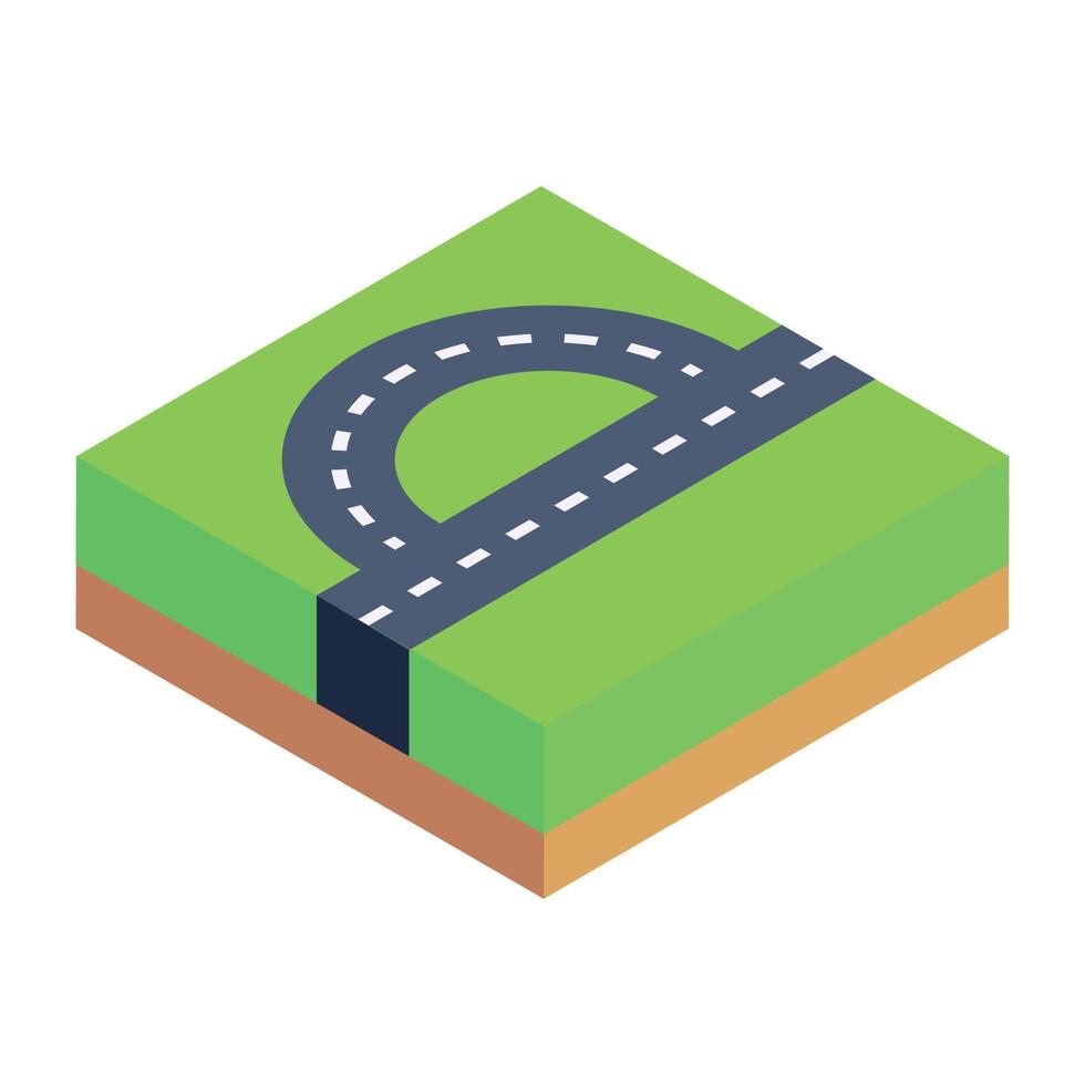 Road interchange isometric icon vector