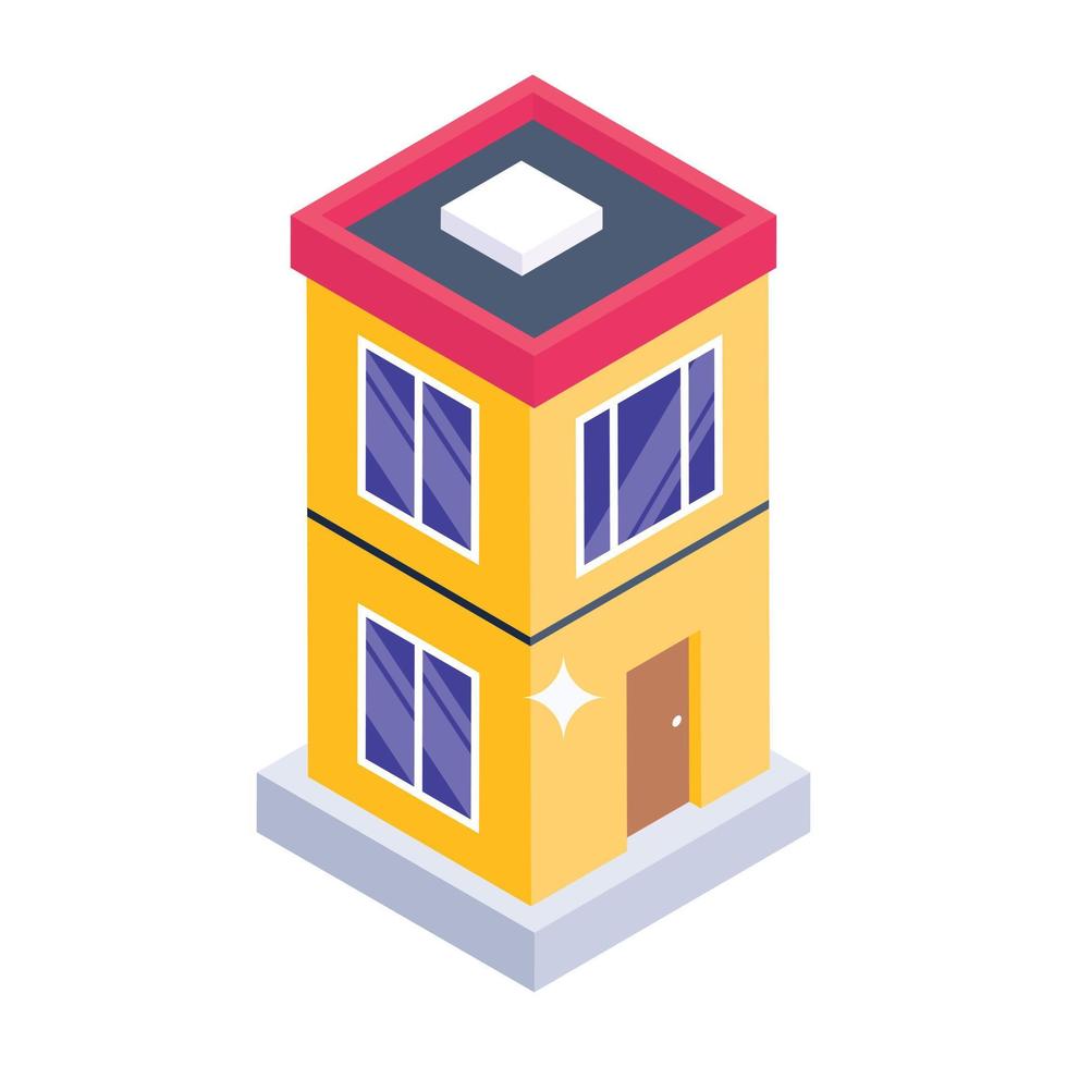 Building in isometric editable icon vector