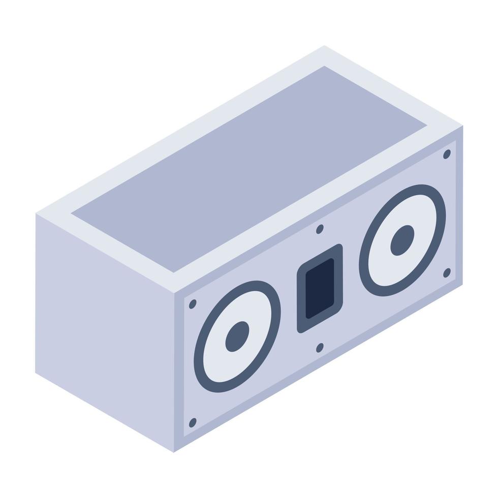 icono de altavoz estéreo en diseño isométrico vector