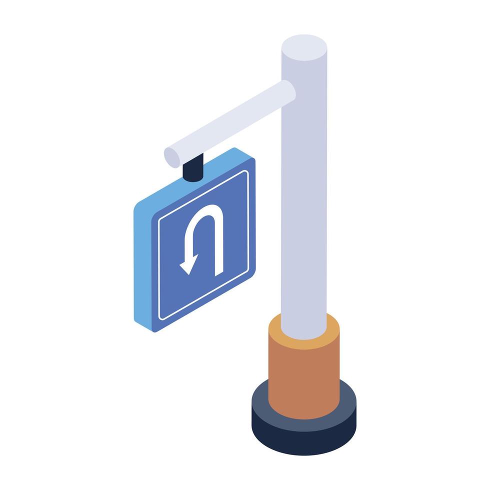 Trendy editable isometric style icon of road Directions sign vector