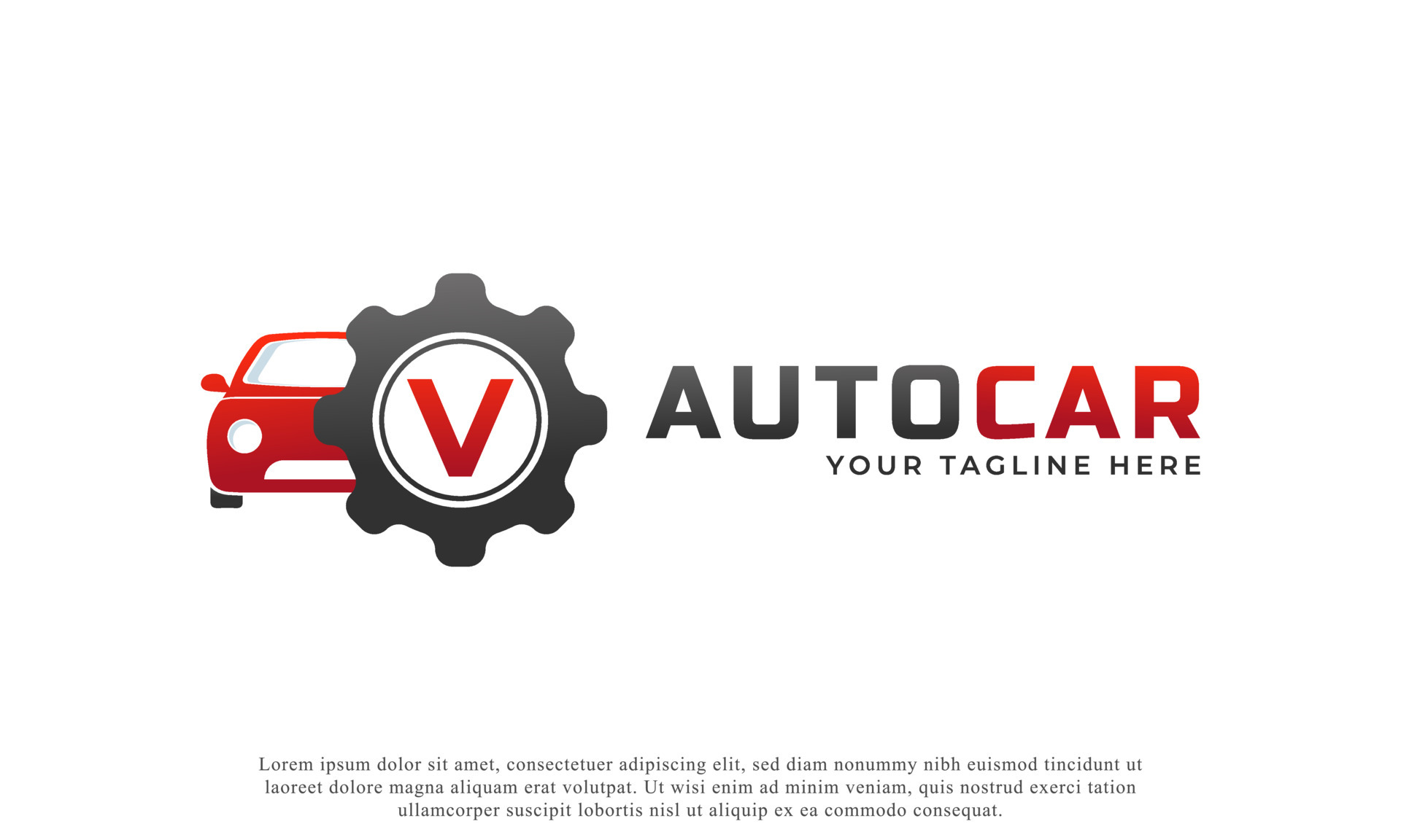 Letter V with Car Maintenance Vector. Concept Automotive Logo Design of