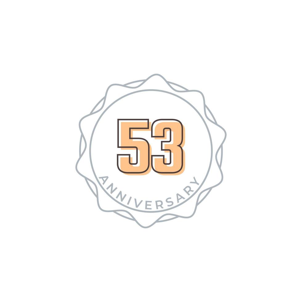 53 Year Anniversary Celebration Vector Badge. Happy Anniversary Greeting Celebrates Template Design Illustration