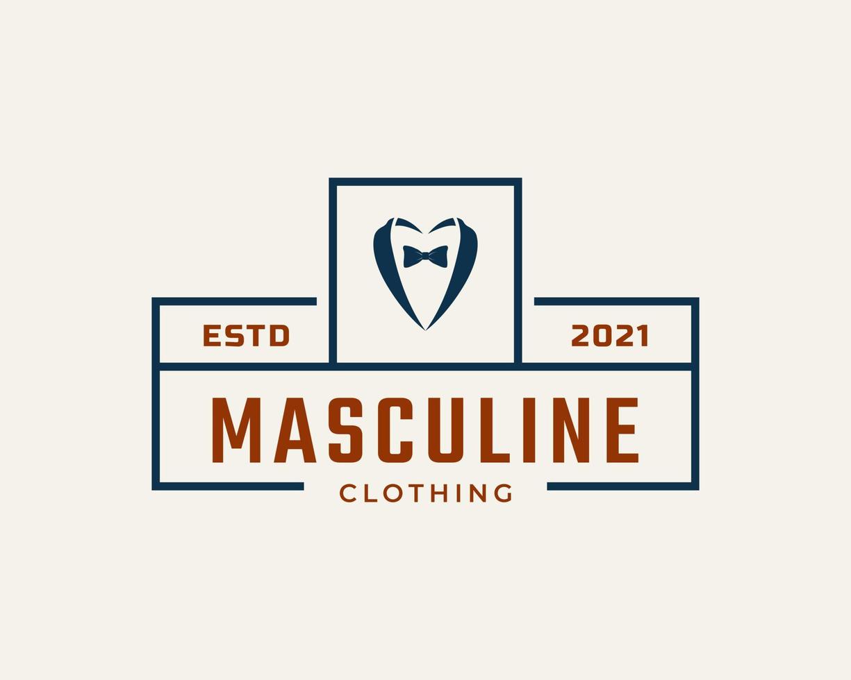 Classic Vintage Retro Label Badge for Clothing Apparel Gentleman and Masculine Logo Emblem Design Template Element vector