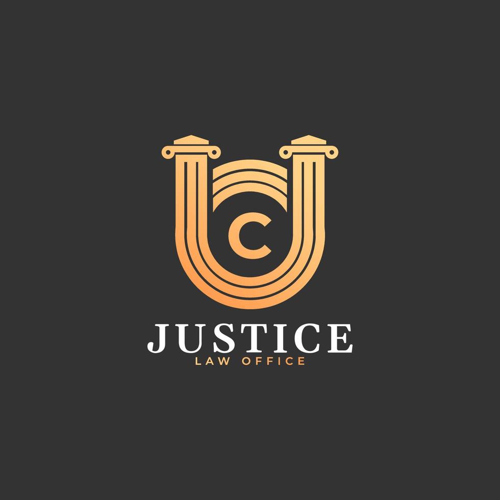 Law Firm Letter C Golden Logo Design Template Element vector