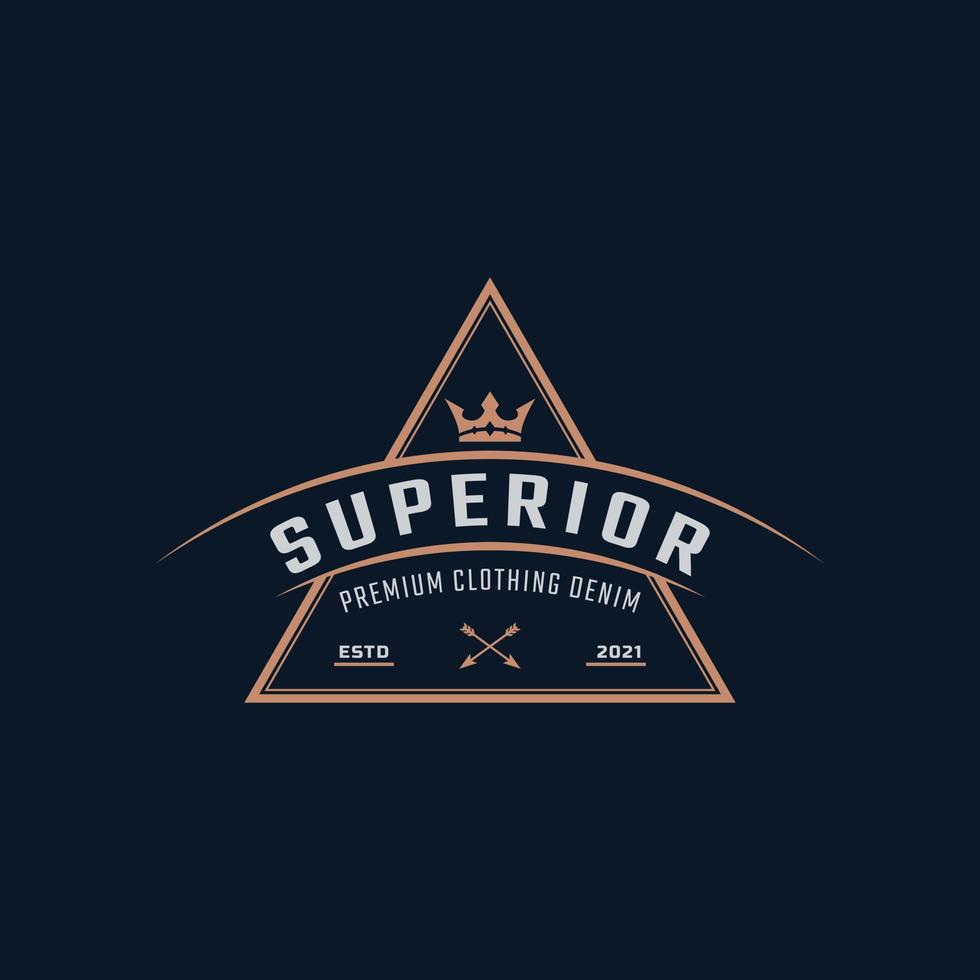 Classic Vintage Retro Label Badge for Original Clothing Apparel Denim Jeans Frame Logo Design Inspiration vector