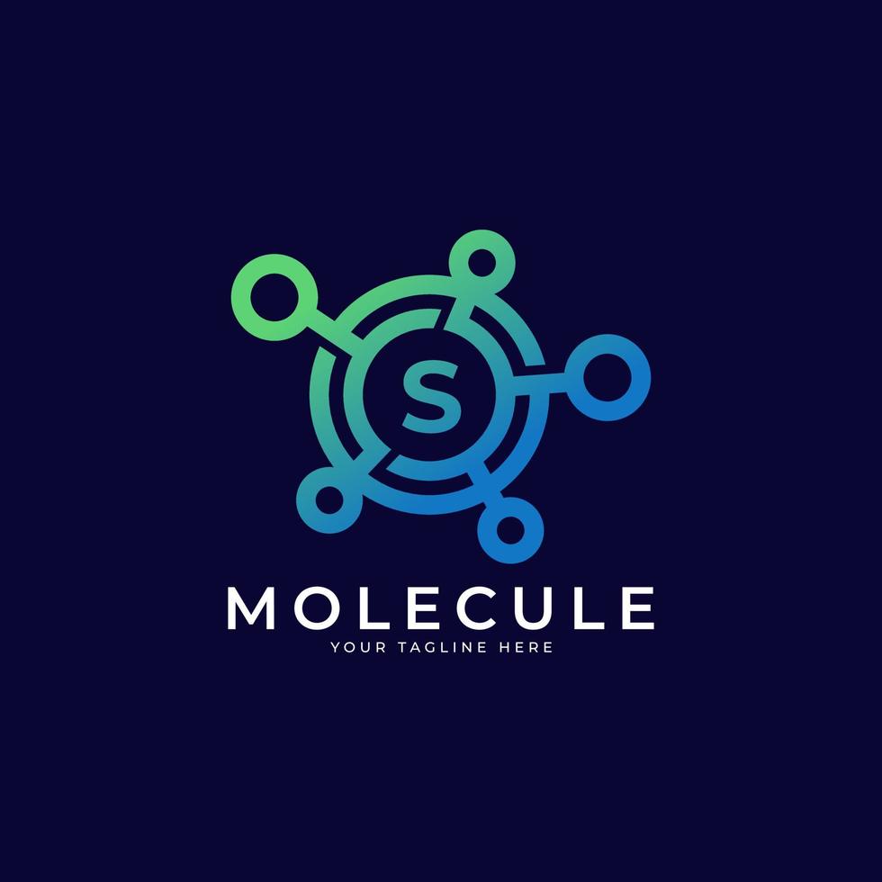 Medical Logo. Initial Letter S Molecule Logo Design Template Element. vector