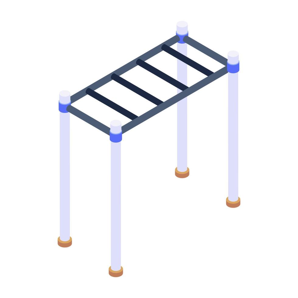 icono de escalera de gimnasio de estilo isométrico, equipo de gimnasio vector