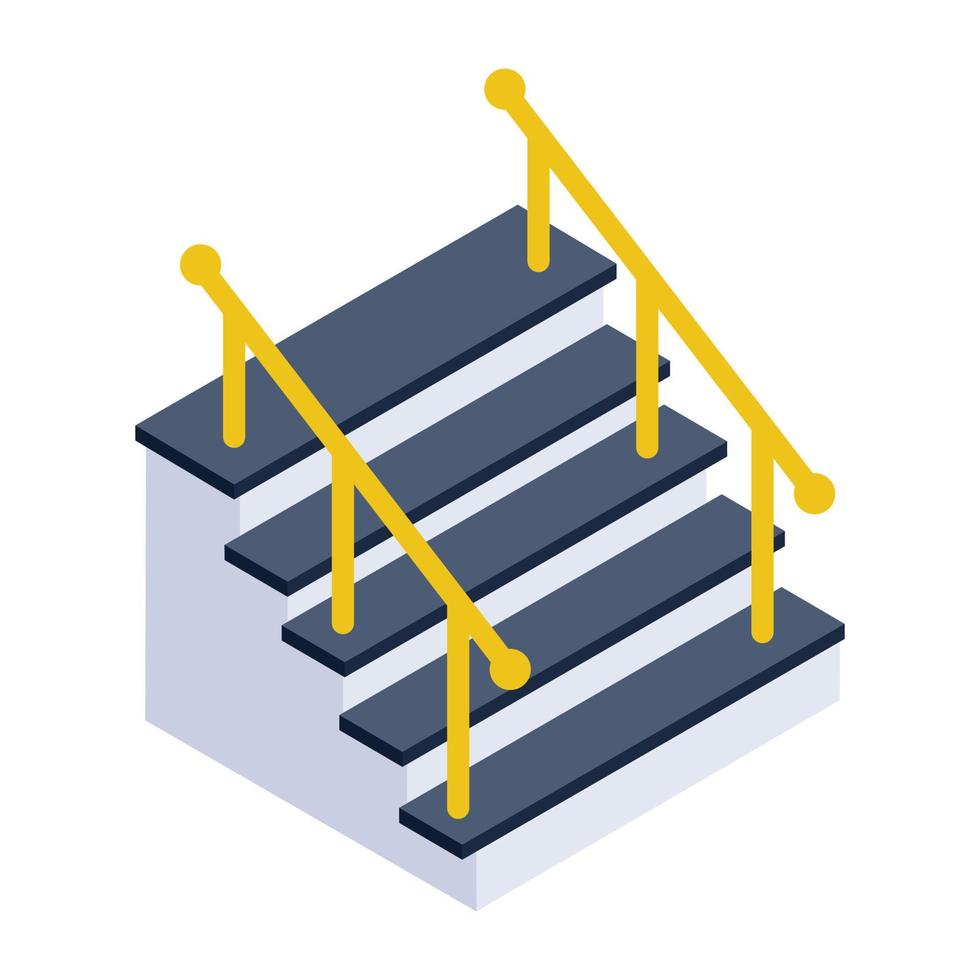 Stairs in trendy isometric icon vector