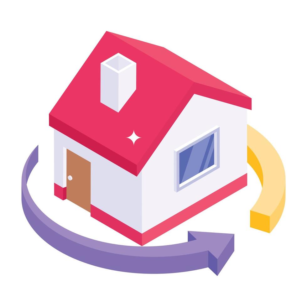 House in isometric editable icon vector