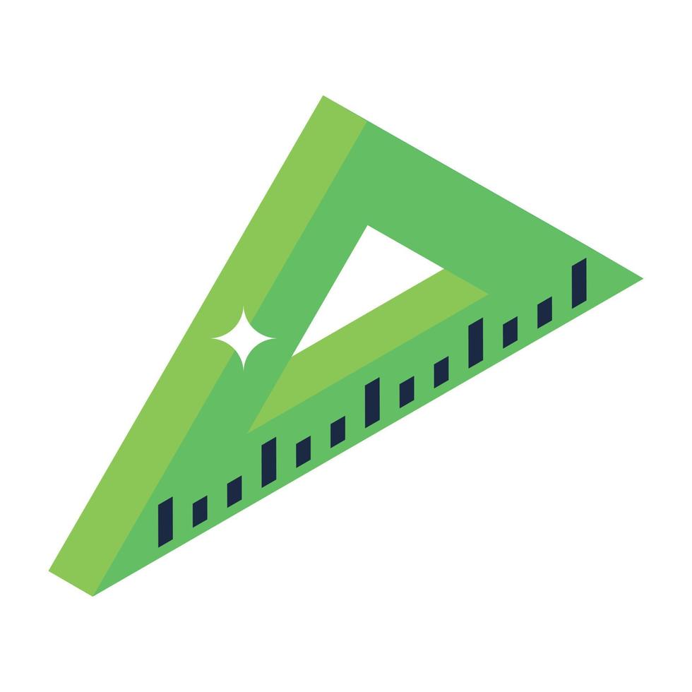 Triangular scale in isometric icon vector