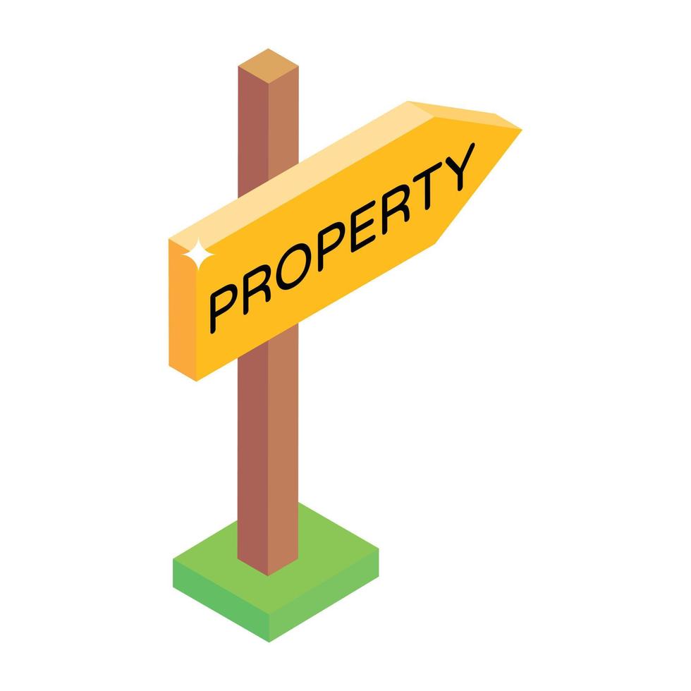 Property board in trendy isometric editable icon vector