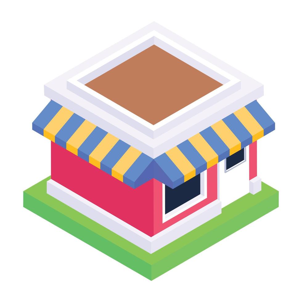 Shop in editable isometric icon vector