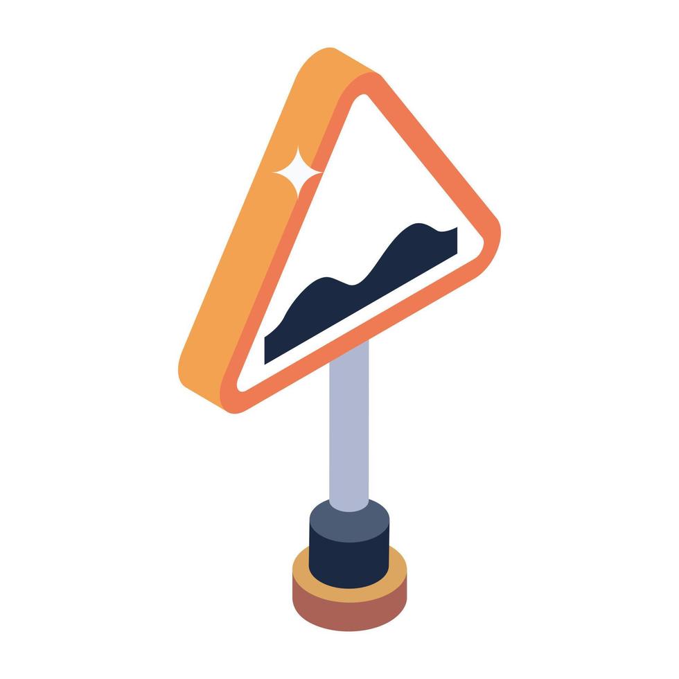 Trendy editable isometric icon of sign board vector