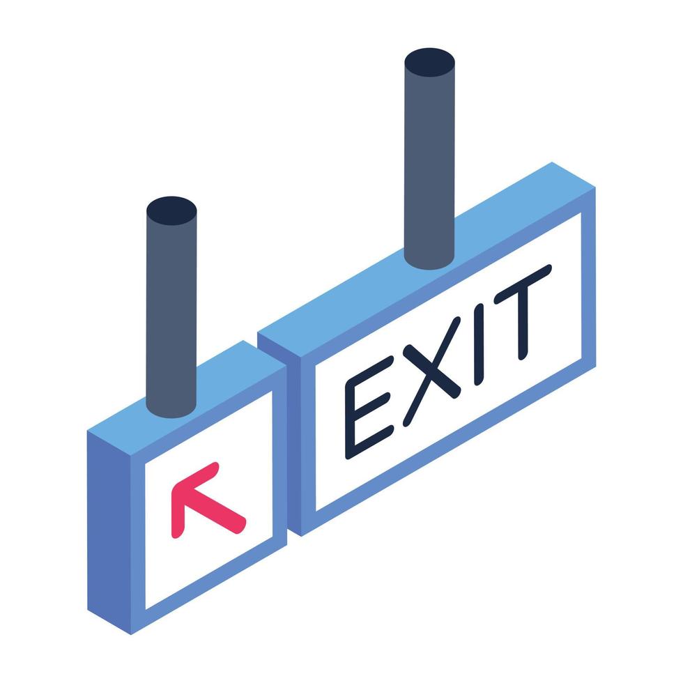 Exit board isometric icon, editable vector