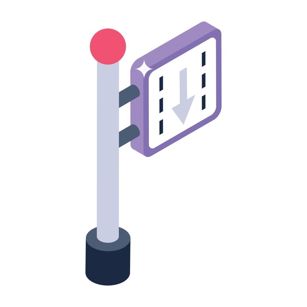 Trendy unique isometric icon of road direction vector