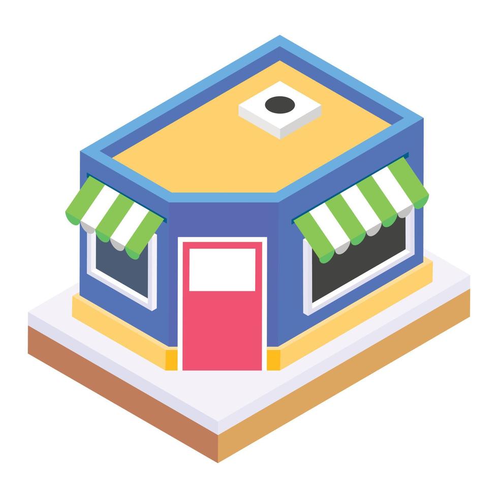 Shop in editable isometric icon vector