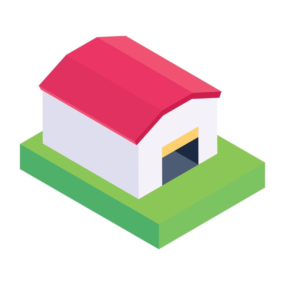 Commercial building in isometric editable icon vector