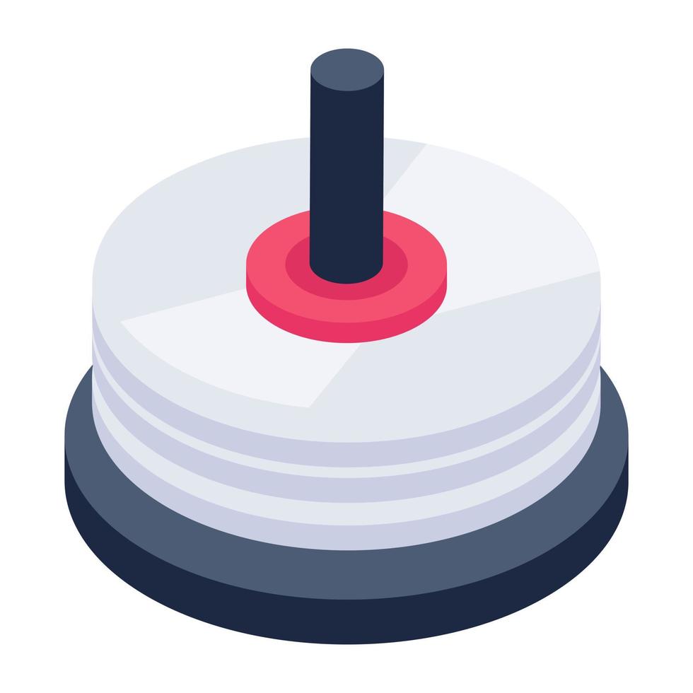 A modern isometric icon of cd rack vector