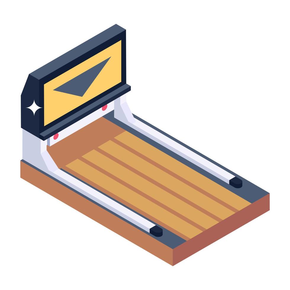 Electronic fitness machine, isometric icon of treadwheel vector