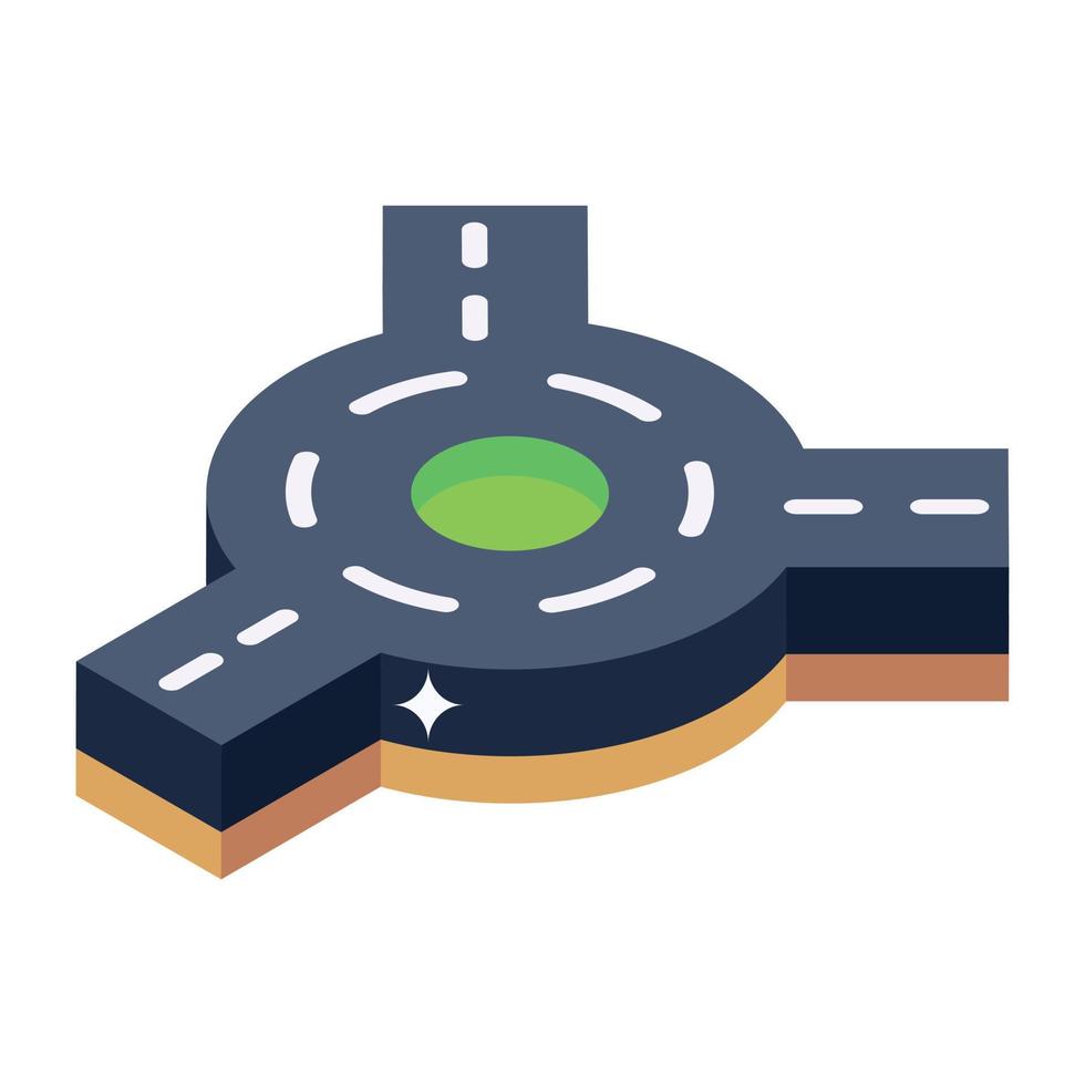 Roundabout in isometric unique icon vector