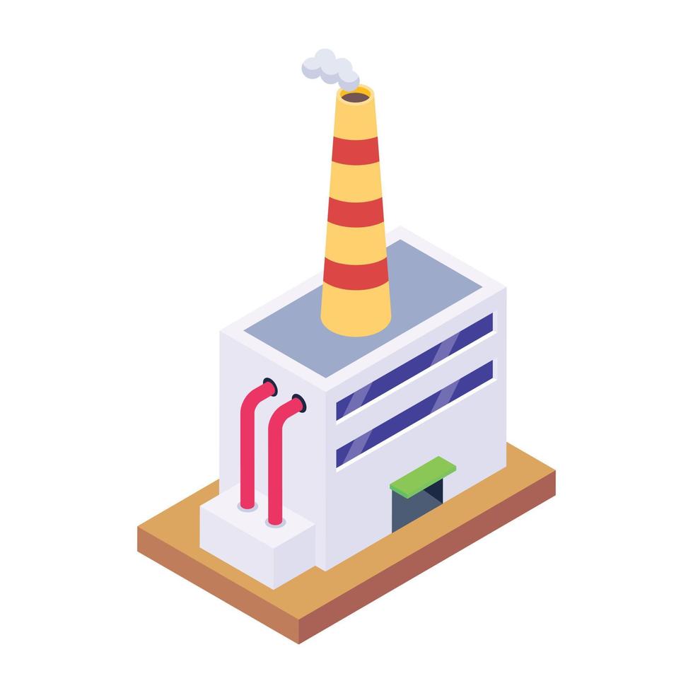 Factory in editable isometric icon vector
