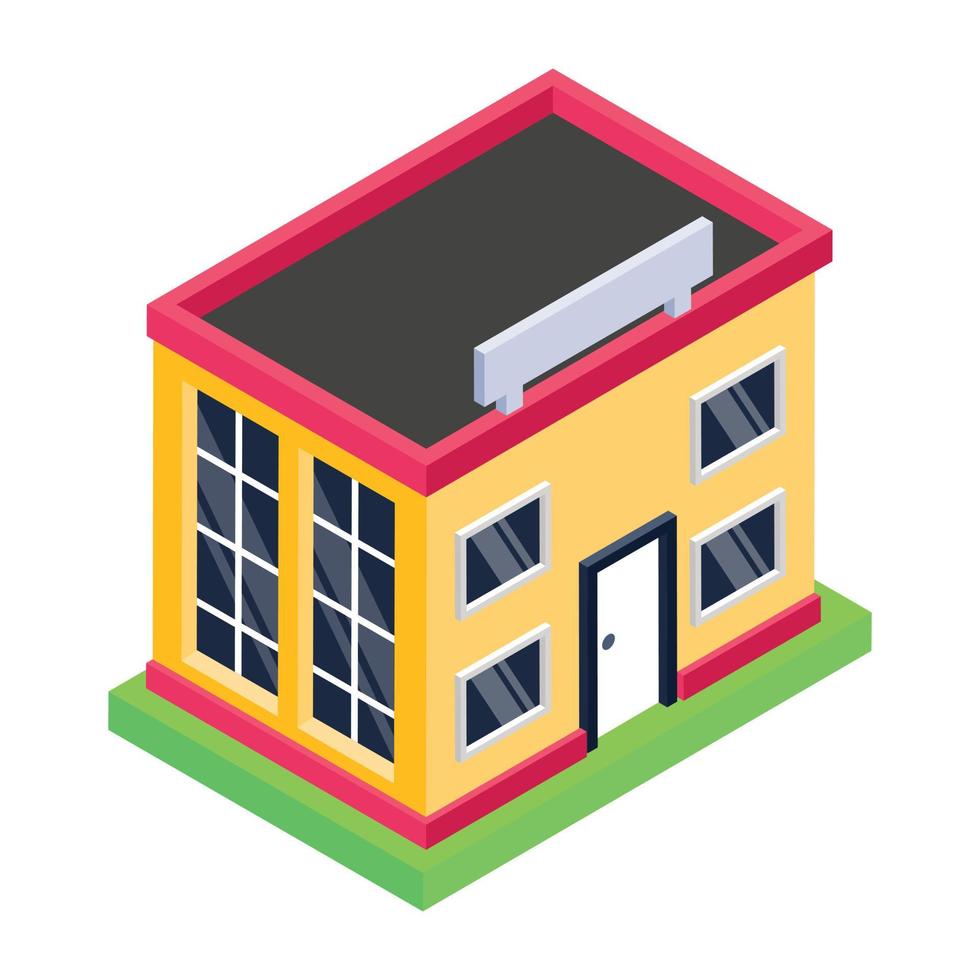 Shop in editable isometric icon vector