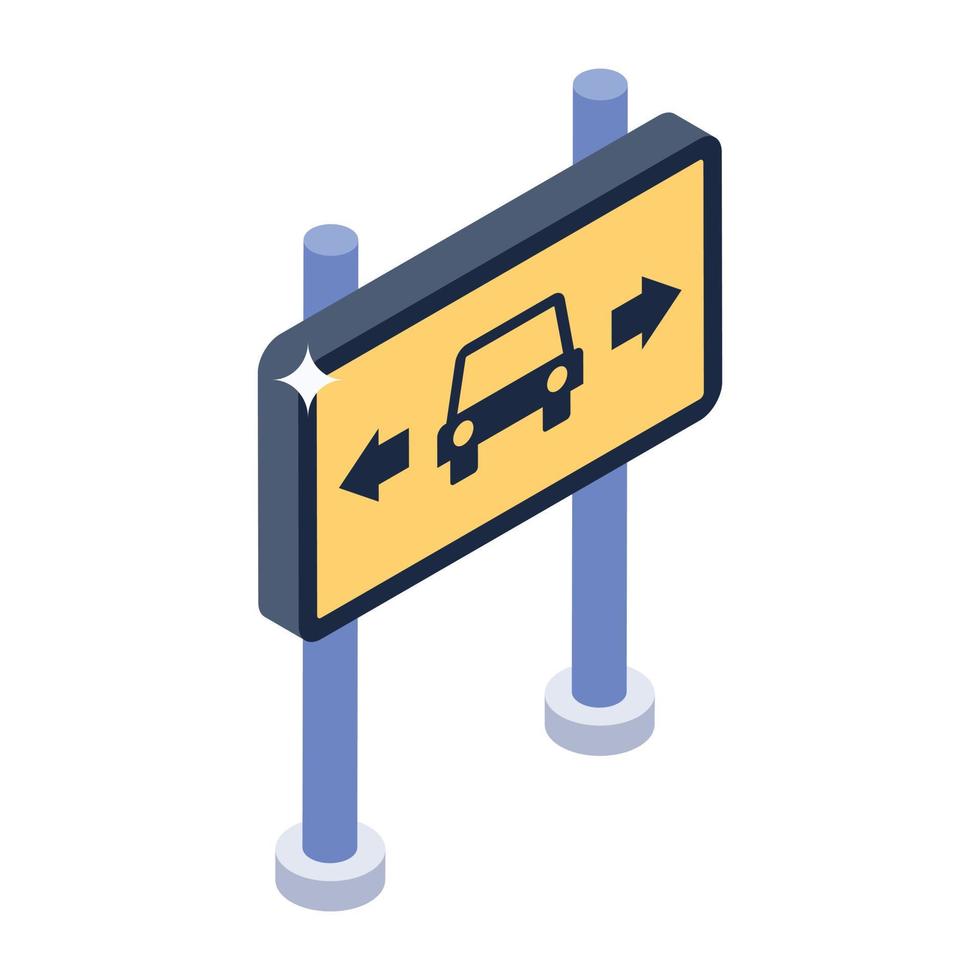 Trendy unique isometric icon of road direction vector