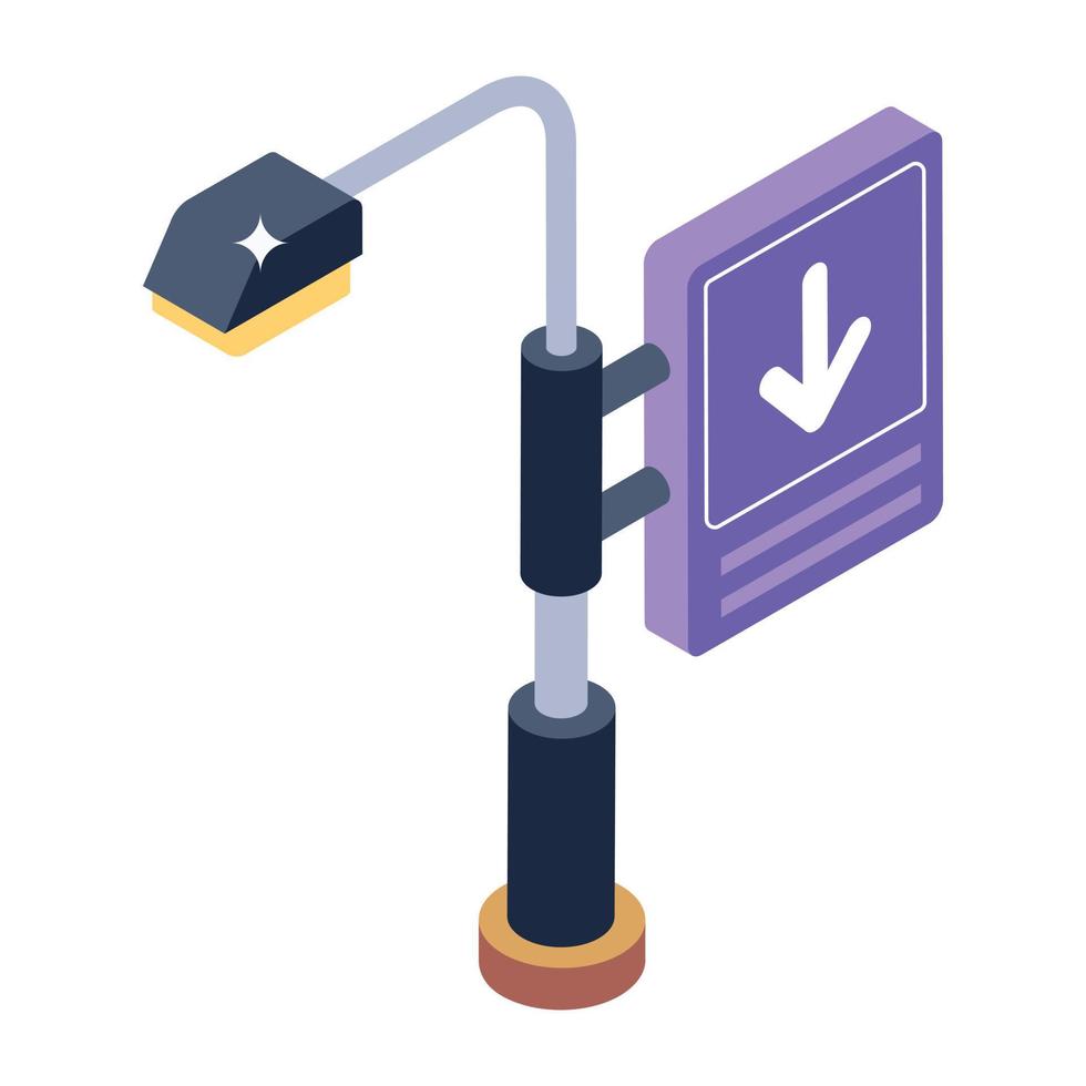 Trendy unique isometric icon of advertisement light vector