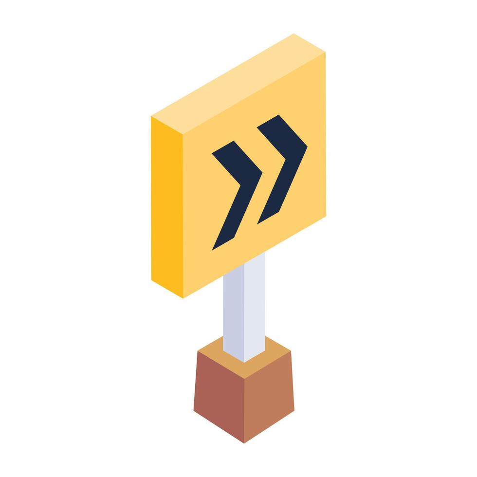 Trendy unique isometric icon of road direction vector