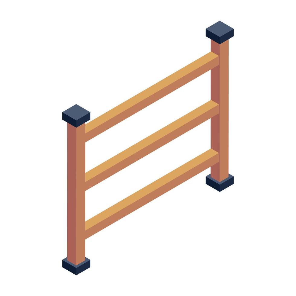 Modern fence in isometric editable icon vector