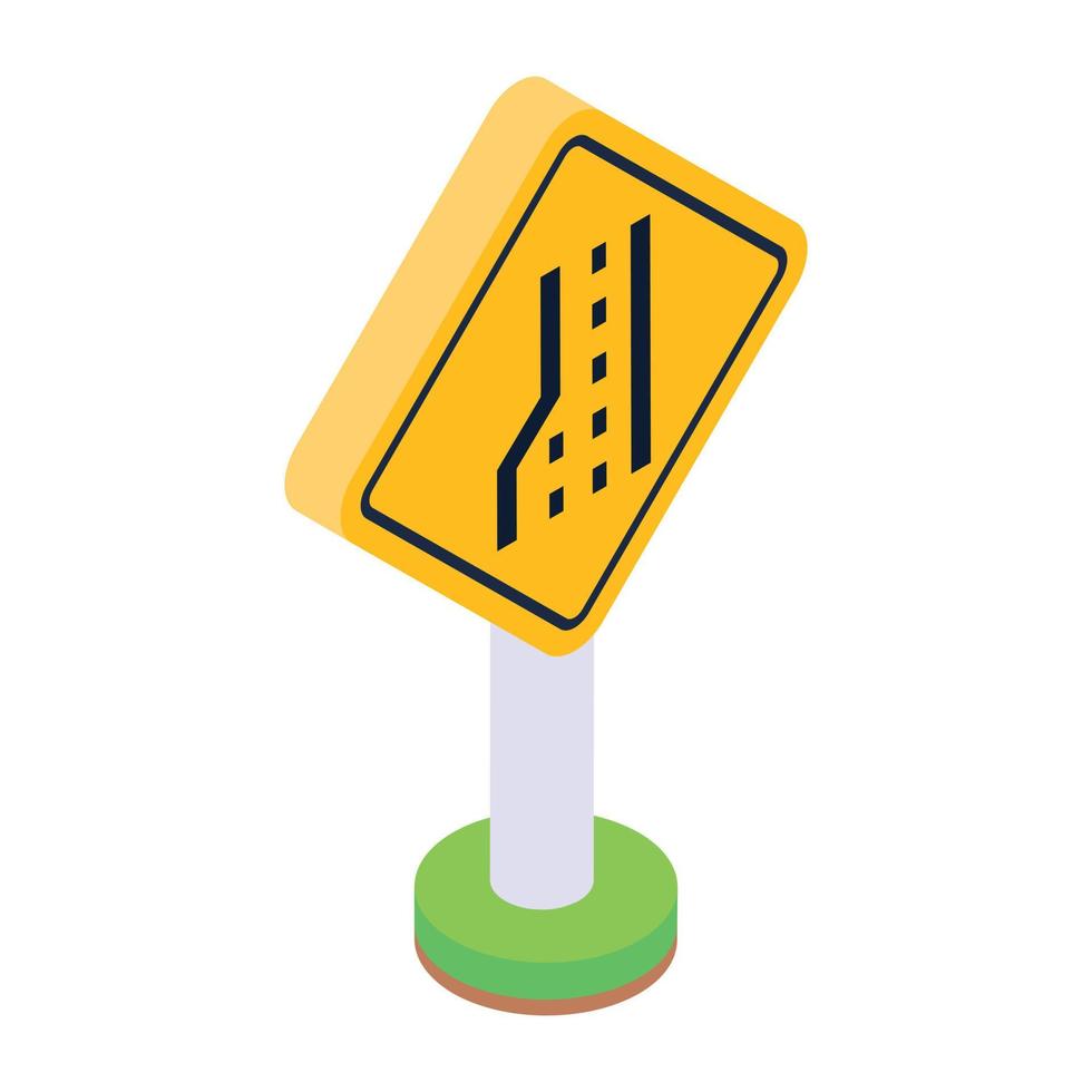 Trendy editable isometric style icon of road Directions sign vector