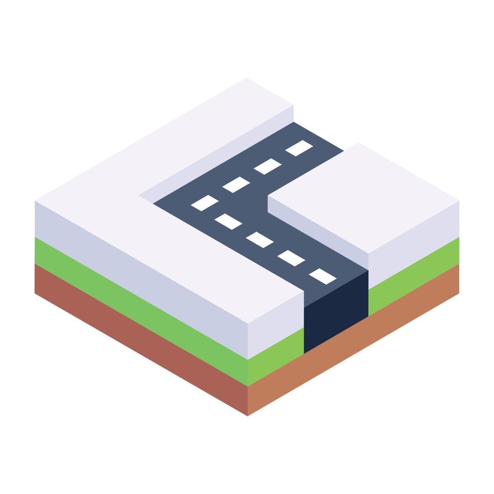 Road isometric unique icon vector