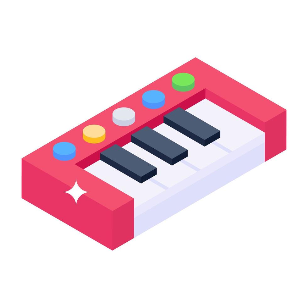 dispositivo de instrumentos musicales, diseño isométrico de piano vector