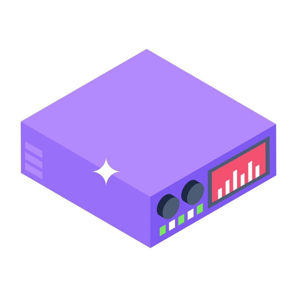 Car radio isometric icon, premium download vector