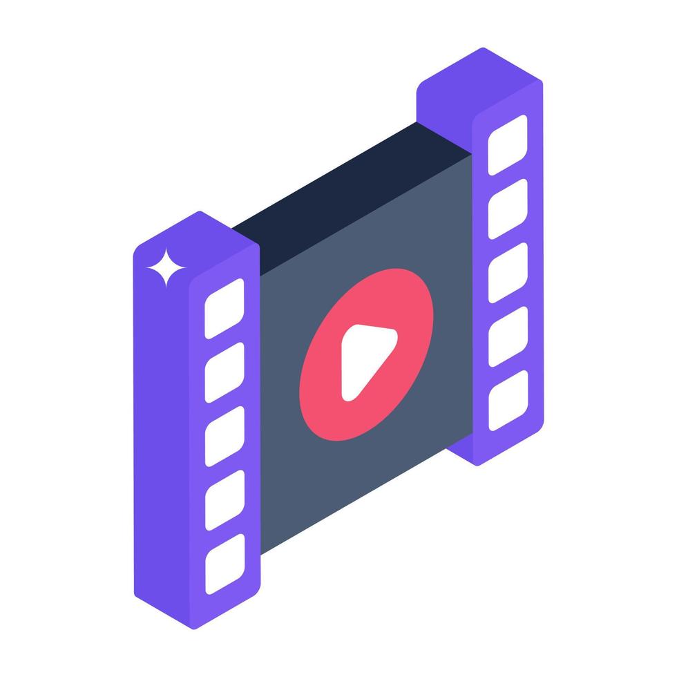 Trendy isometric icon of video reel vector