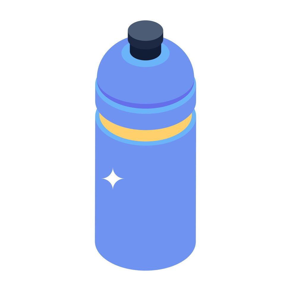 Sport drinking equipment, isometric icon of water bottle vector