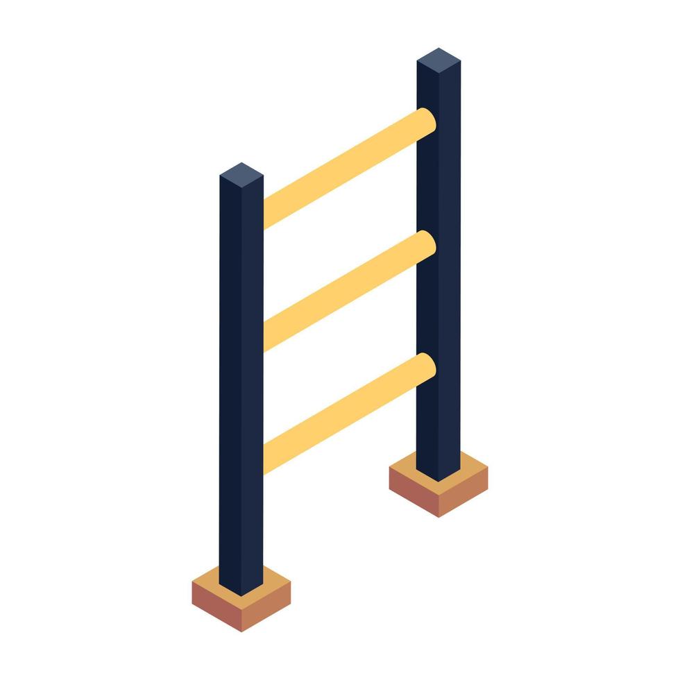 Agility ladder icon of isometric style, fitness club equipment vector