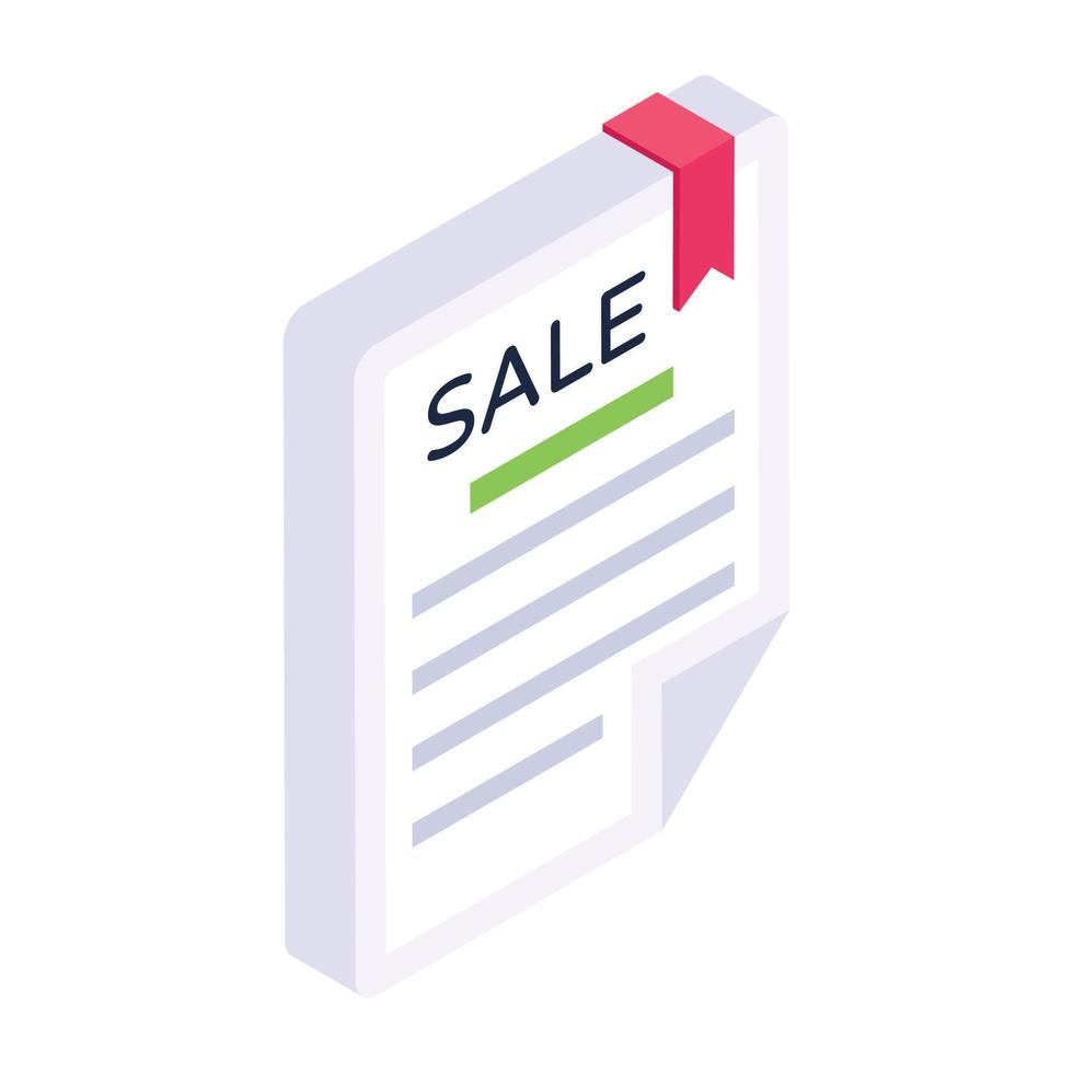 Sale agreement in isometric icon vector