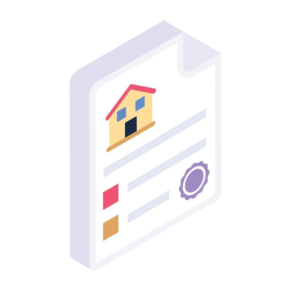 Sale agreement in isometric icon vector